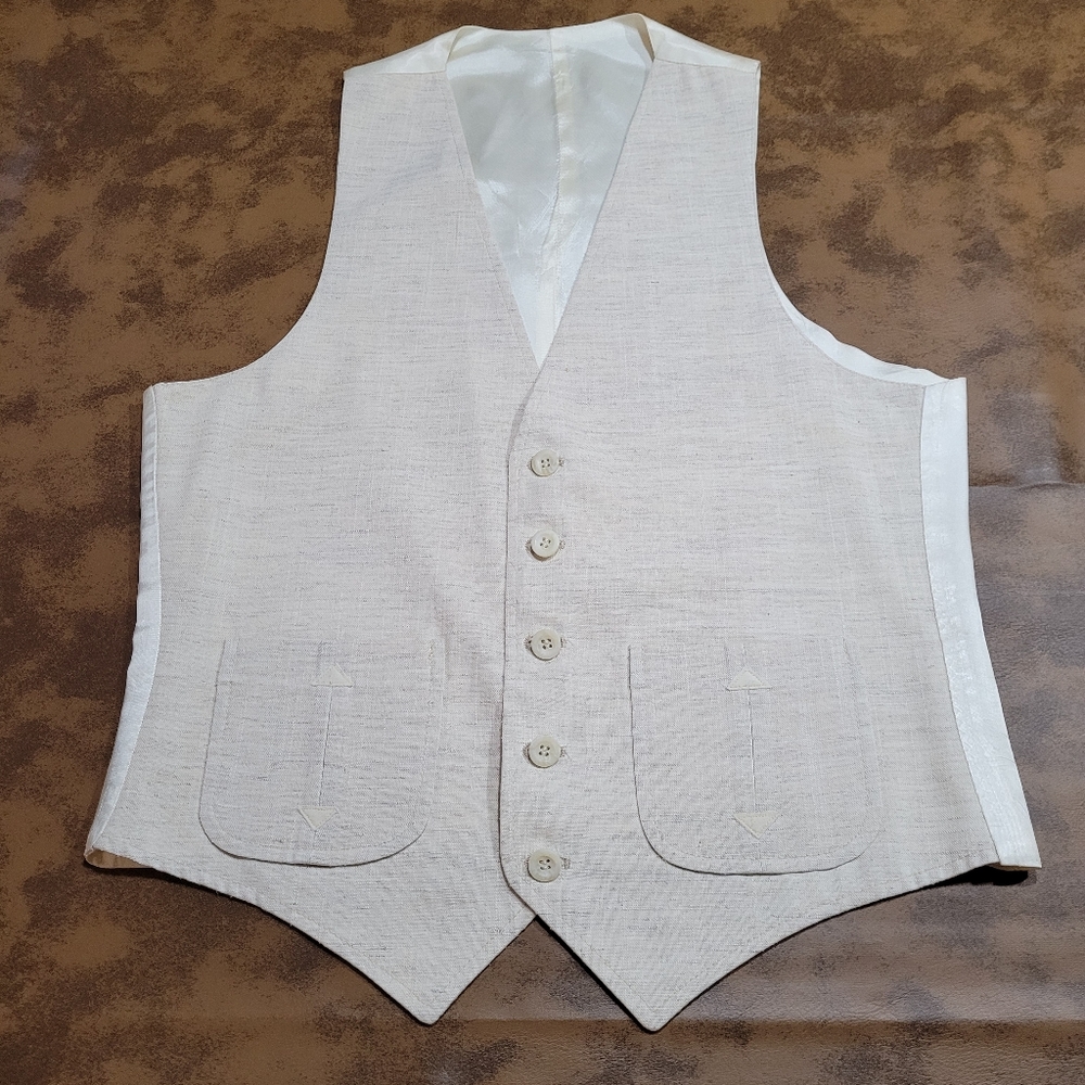 New Tan Vest with Cream Back